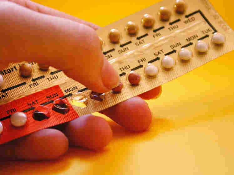 A strip of birth control pills.