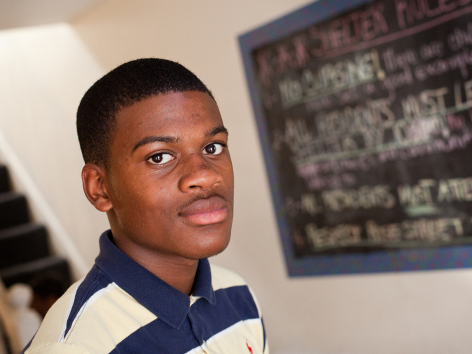 Danny Lamont Jones, 16, doesn't live at the Rose Street Youth Shelter anymore, but he spends a lot of his time there. (Chris Hartlove)