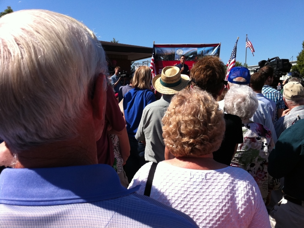Mitt Romney at the Iowa State Fair, Aug. 11, 2011. (NPR)