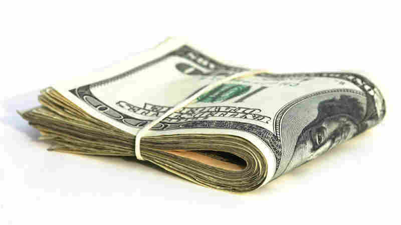A bundle of U.S. currency.