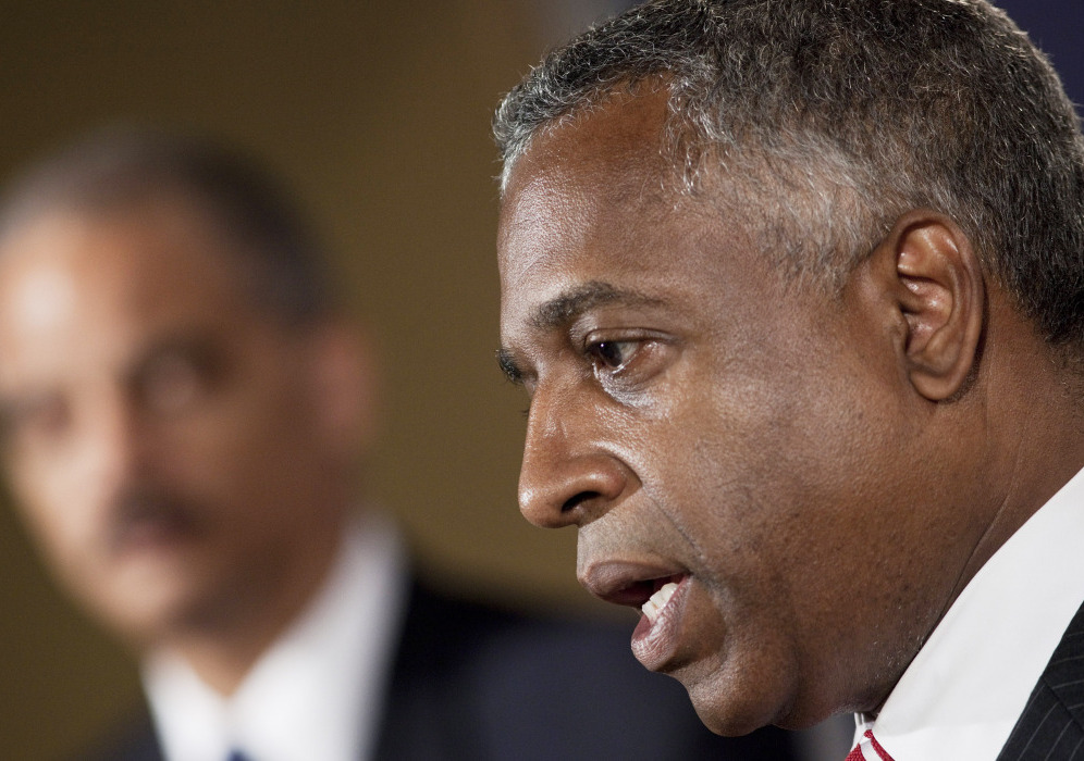 B. Todd Jones, the top federal prosecutor in Minnesota, speaks during a press conference with Attorney General Eric Holder last year. Jones has been tapped as acting chief of the troubled Bureau of Alcohol, Tobacco, Firearms and Explosives. (Getty Images)