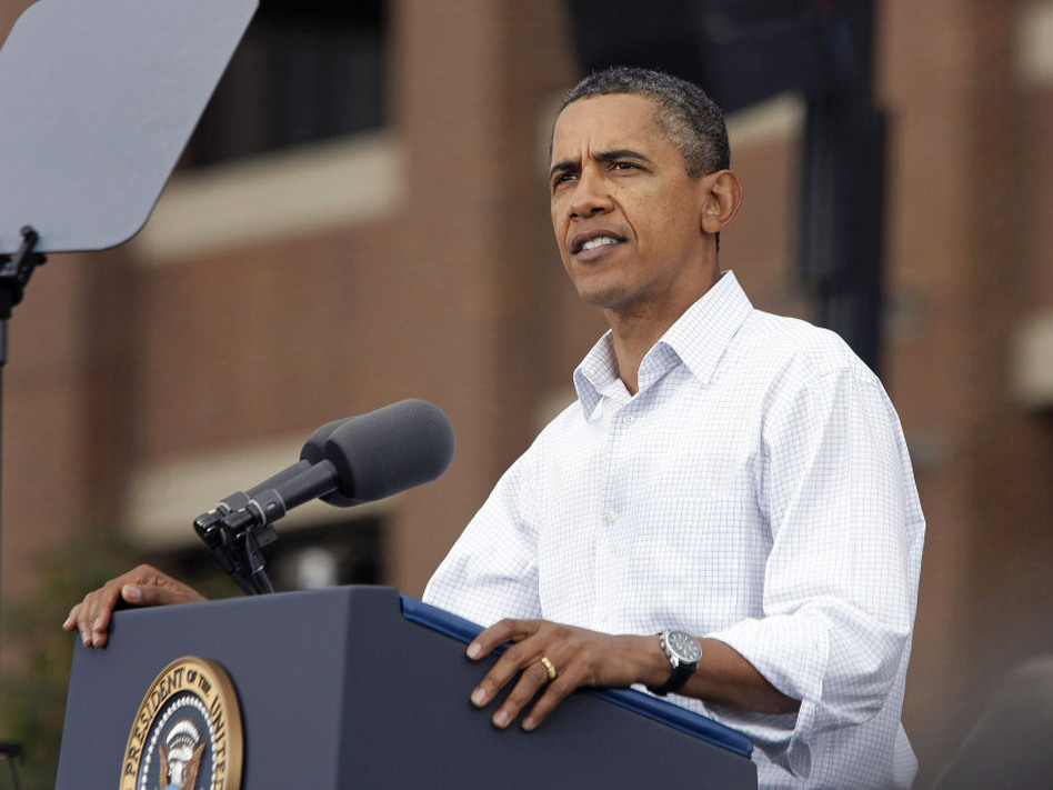 President Obama on Labor Day in Detroit. (Bill Pugliano/Getty Images)