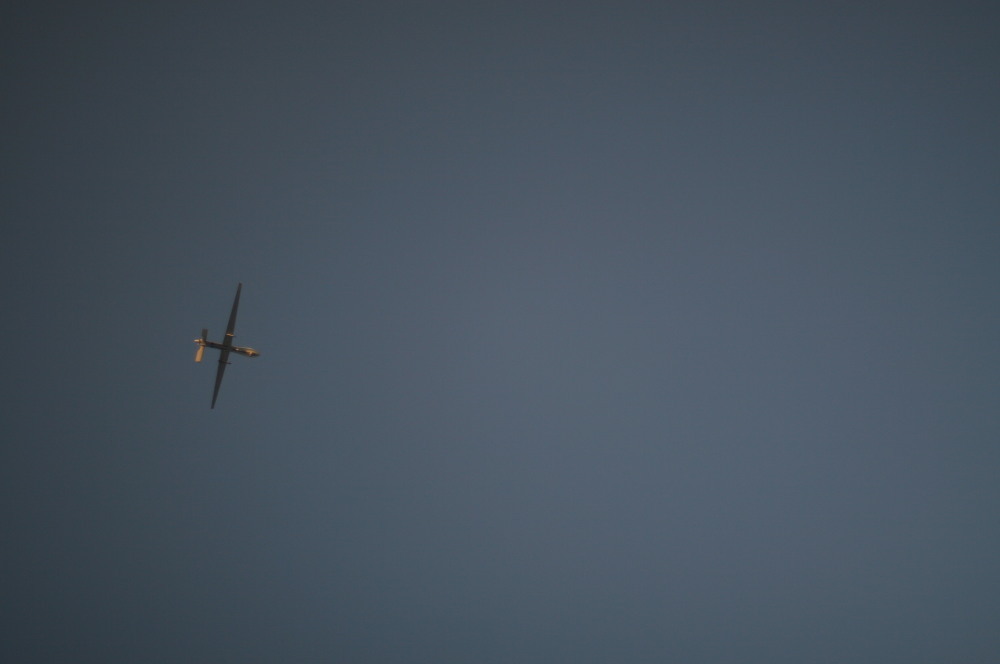 A predator drone in the Jalalabad sky. (NPR)