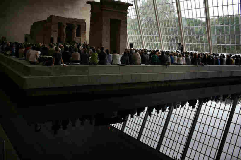 The Temple of Dendur was the setting for Remembering September 11 concert by the Wordless Music Orchestra conducted by Ryan McAdams presented at The Metropolitan Museum of Art in Manhattan, NY on September 11, 2011.