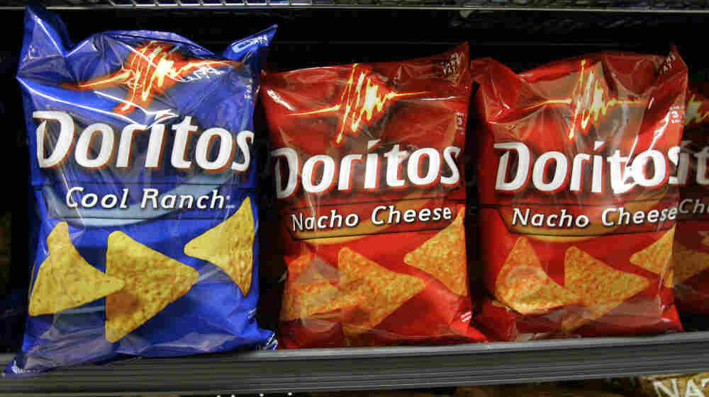 Doritos chips on a store shelf in California.