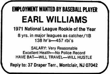 Image of the 1978 New York Times ad taken out by Earl Williams
