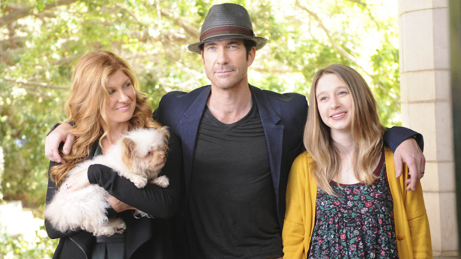 <p>Connie Britton as Vivien Harmon, Dylan McDermott as Ben Harmon, Taissa Farmiga as Violet Harmon in <em>American Horror Story</em>.</p> (Robert Zuckerman/FX)
