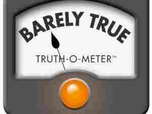 PolitiFact's "Barely True" rating.