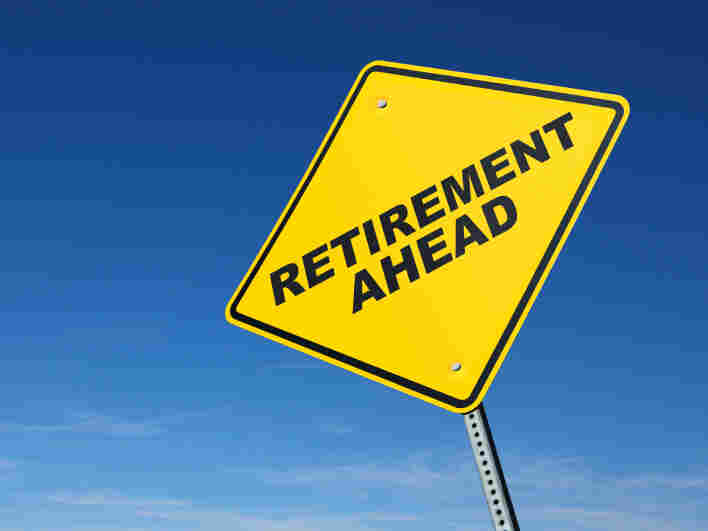 A road sign reads: retirement ahead.