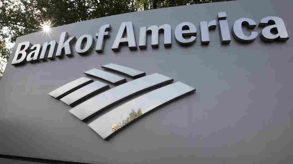A Bank of America logo outside a branch office in Palo Alto, Calif.