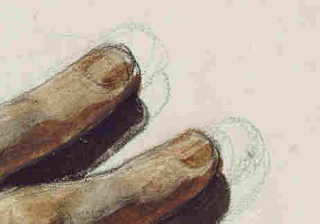 Theodore Gericault traced his fingers with pencil before painting.