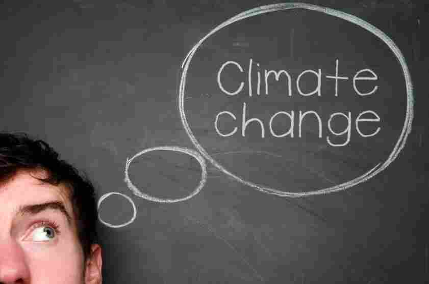 Man thinks about climate change.