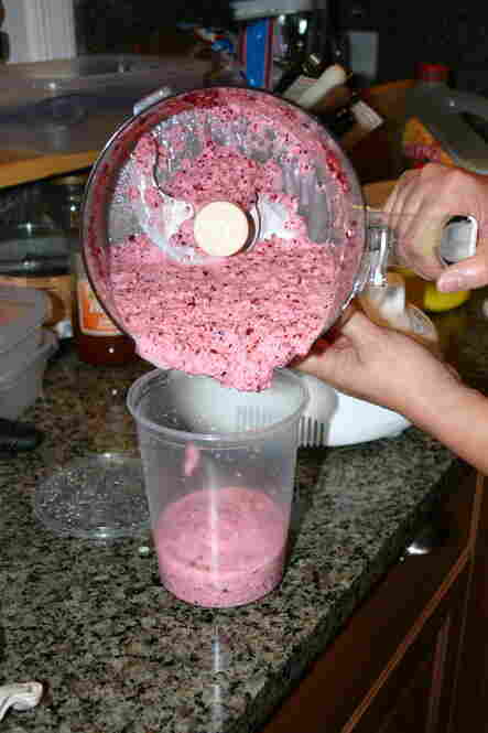 Transfer to a plastic (freezable) container, and place in the freezer, for overnight or longer.