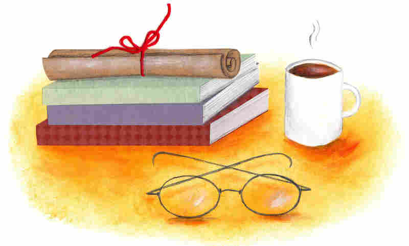 Illustration: Books, coffee and glasses