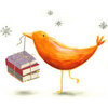 Illustration: a bird holds books in its beak.