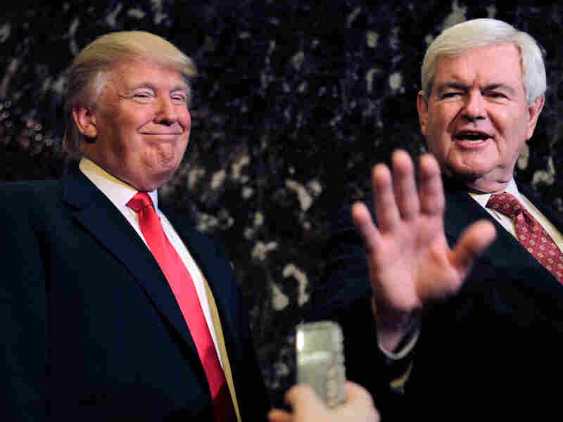 Donald Trump and Republican presidential candidate Newt Gingrich