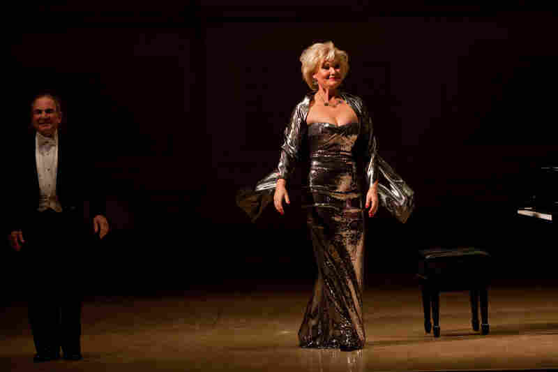 Soprano Karita Mattila with Martin Katz on piano performing Francis Poulenc 'Banalites' and Claude Debussy Cinq Poemes de Baudelaire at the Isaac Stern Auitorium at Carnegie Hall on December 10, 2011.