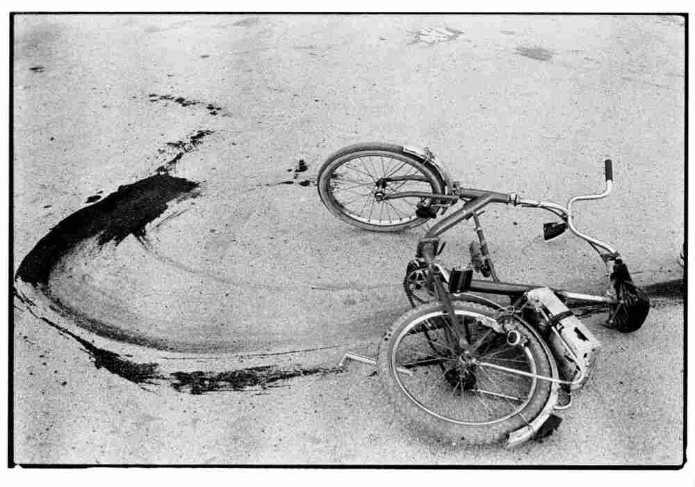 Sarajevo: The fallen bicycle of a teenage boy killed by a mortar in 1994.