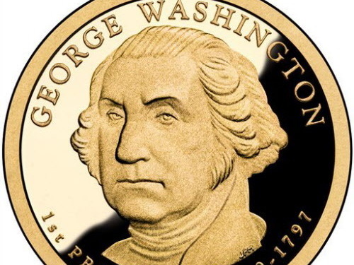 The $1 George Washington coin.