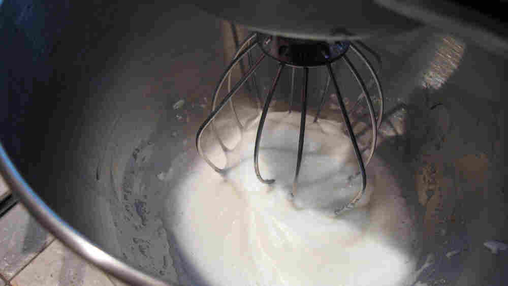 Egg whites in mixer