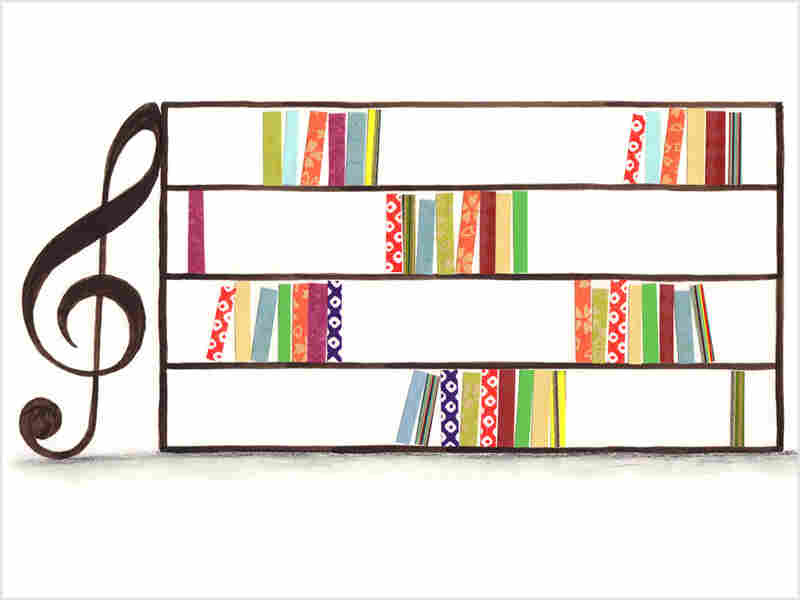 Illustration: A music staff with books on it.