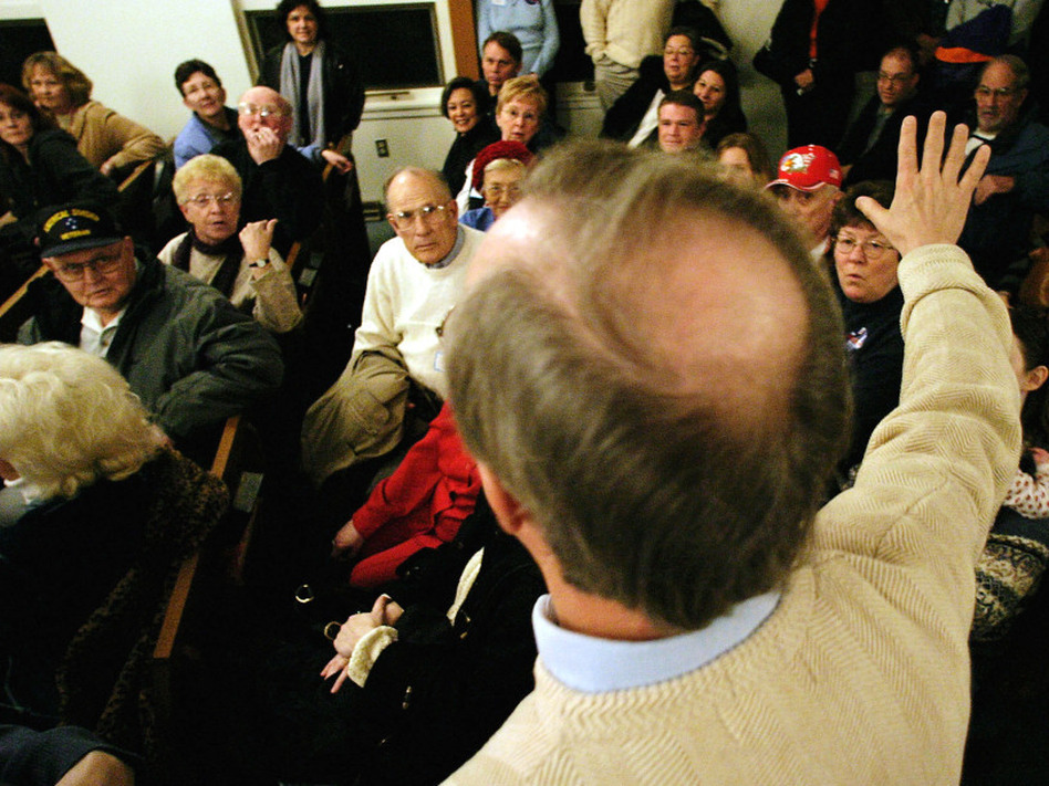 On Jan. 3, Iowans will caucus at 1,774 precincts across the state, in the first contest of the 2012 presidential nominating process. Above, Iowans caucus in 2004 at St. John's United Methodist Church in Des Moines, Precinct 87. (Shaun Heasley/Getty Images)