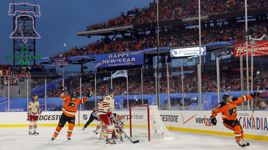 in winter classic rangers nip flyers al fresco npr flyers winter classic