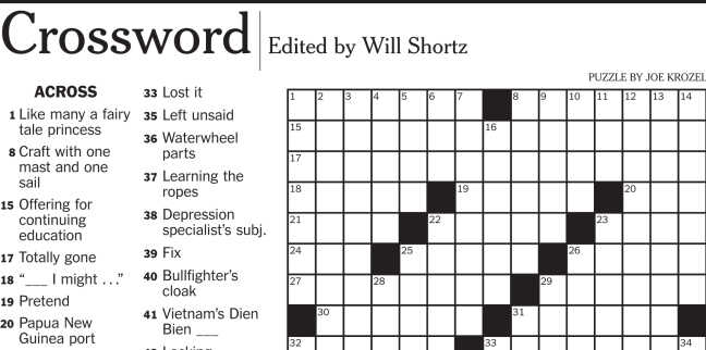 CORRECTION: New crossword puzzle for Jan. 5 issue