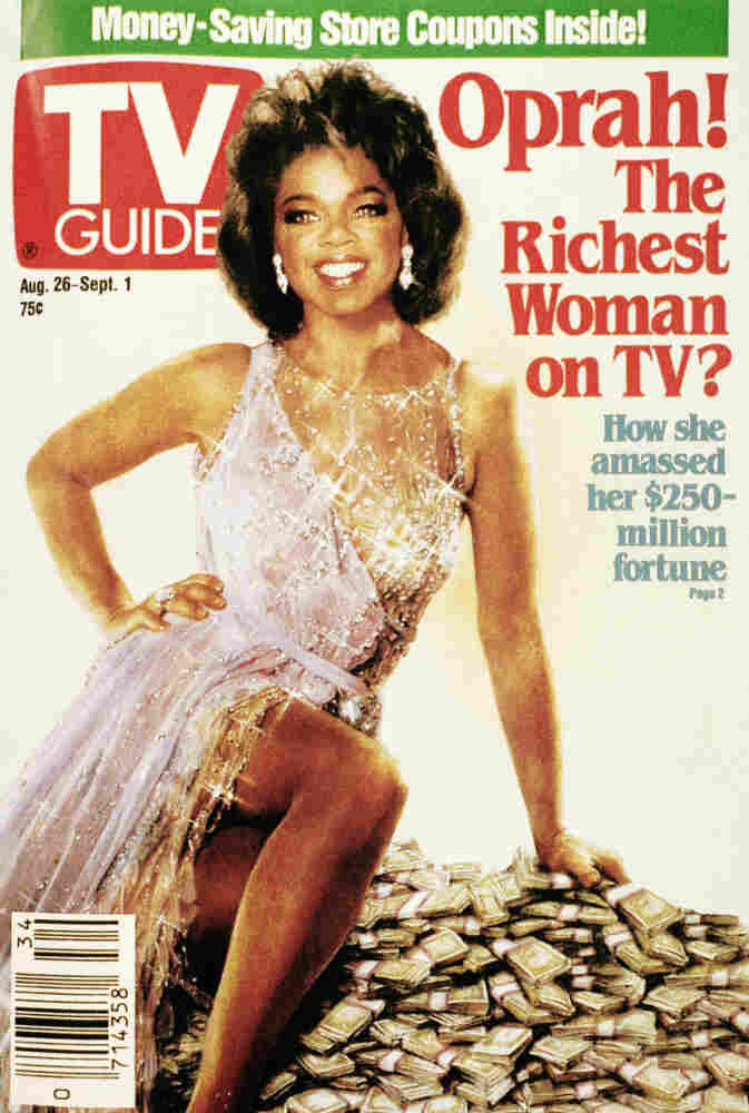 A 1989 issue of TV guide featuring Oprah Winfrey's face superimposed on actress Ann-Margret's classic hourglass figure.
