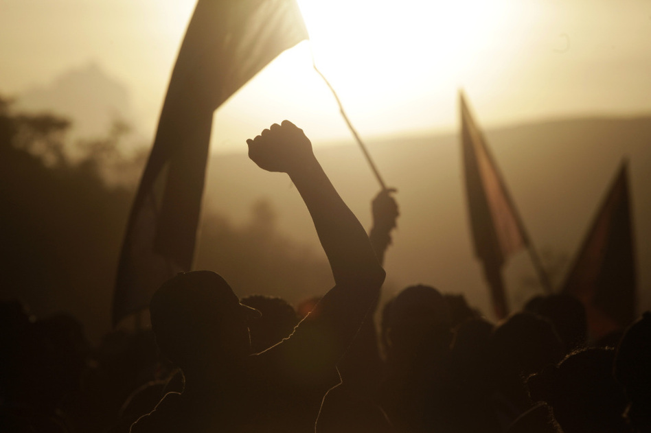 Zelaya's supporters rallied after the coup that ousted him in June 2009. (Esteban Felix/AP)