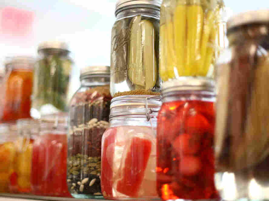 NEW YORK, NY - APRIL 07: A view of pickling jars at the launch of the new fifth floor event space at The International Culinary Center on April 7, 2011 in New York City.