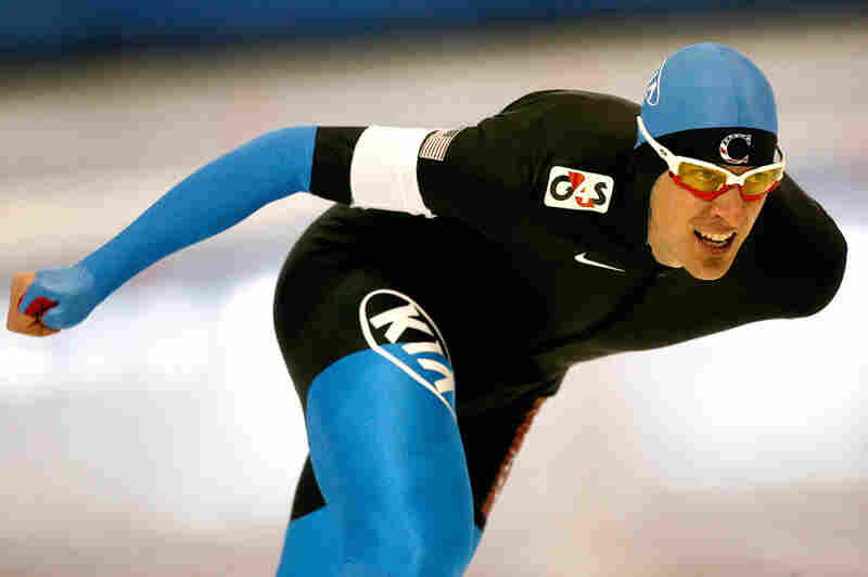 Nick Pearson competes in the 1,000 meter event during the U.S. Speedskating Championships at the Utah Olympic Oval on Dec. 27, 2009.