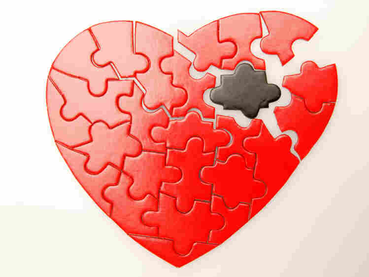 A broken heart puzzle.