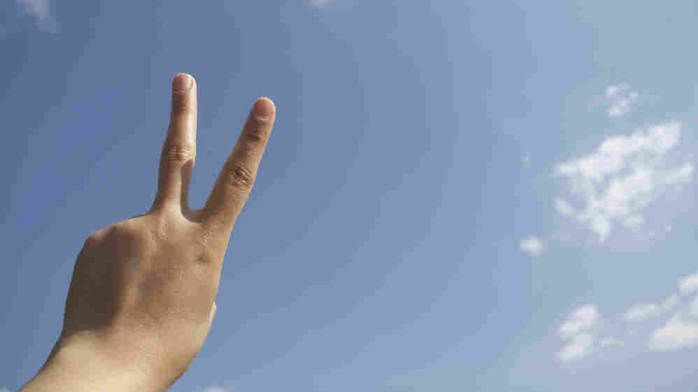 Peace sign.