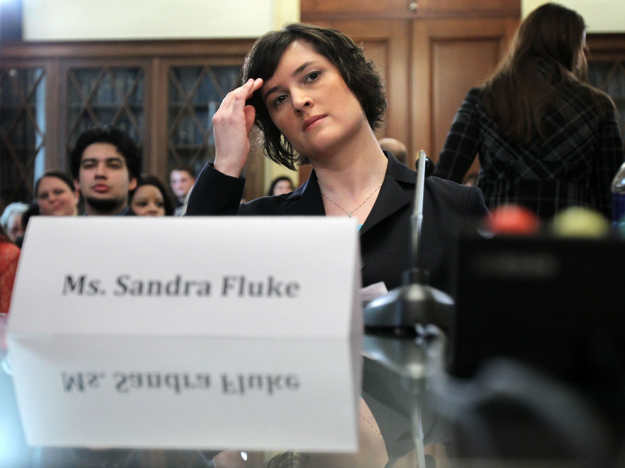 Sandra Fluke, a third-year law student at Georgetown University, waits to testify before the House Democratic Steering and Policy Committee on Feb. 23. (Getty Images)