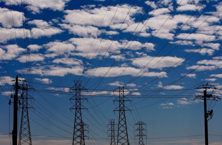 Towers carry electrical lines in San Francisco. The electricity grid is a web of power stations, transformers and transmission lines that span the continent. (Justin Sullivan/Getty Images)