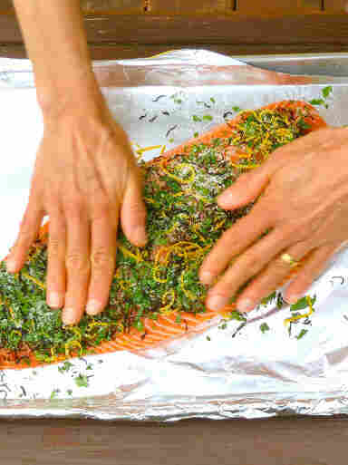 Salmon with Seville Oranges, Tarragon, and Tea Leaves