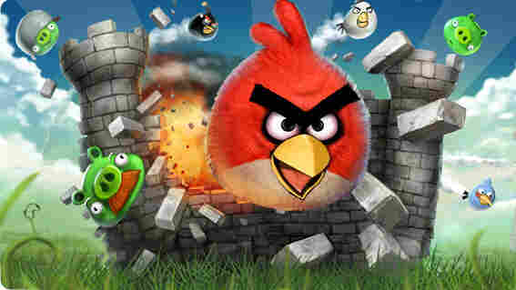 In "Angry Birds" you sling birds at structures built by pigs.