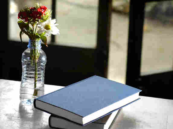 Books on a table.
