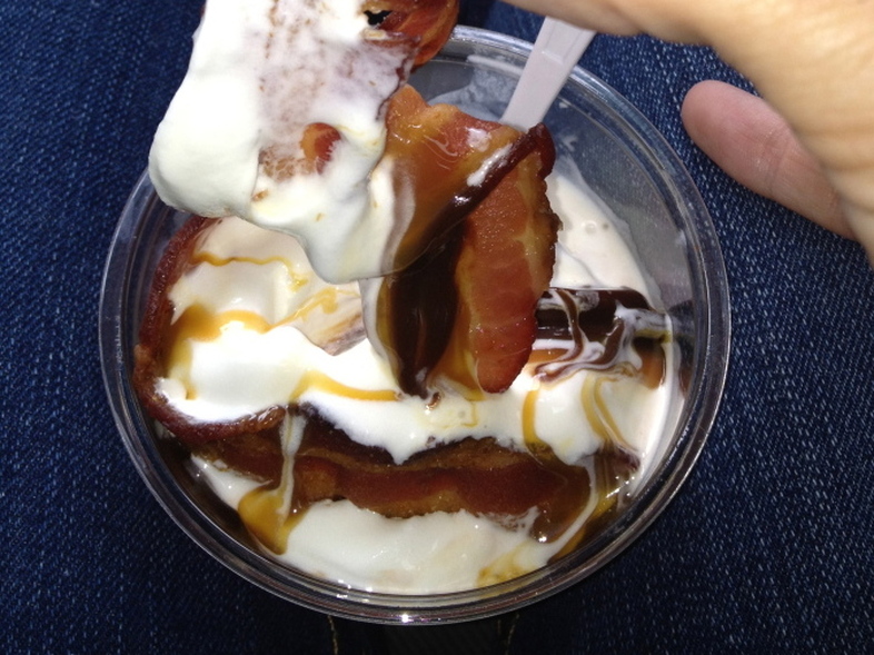 A close encounter with the Burger King bacon sundae. (Courtesy of Sam Bradley)