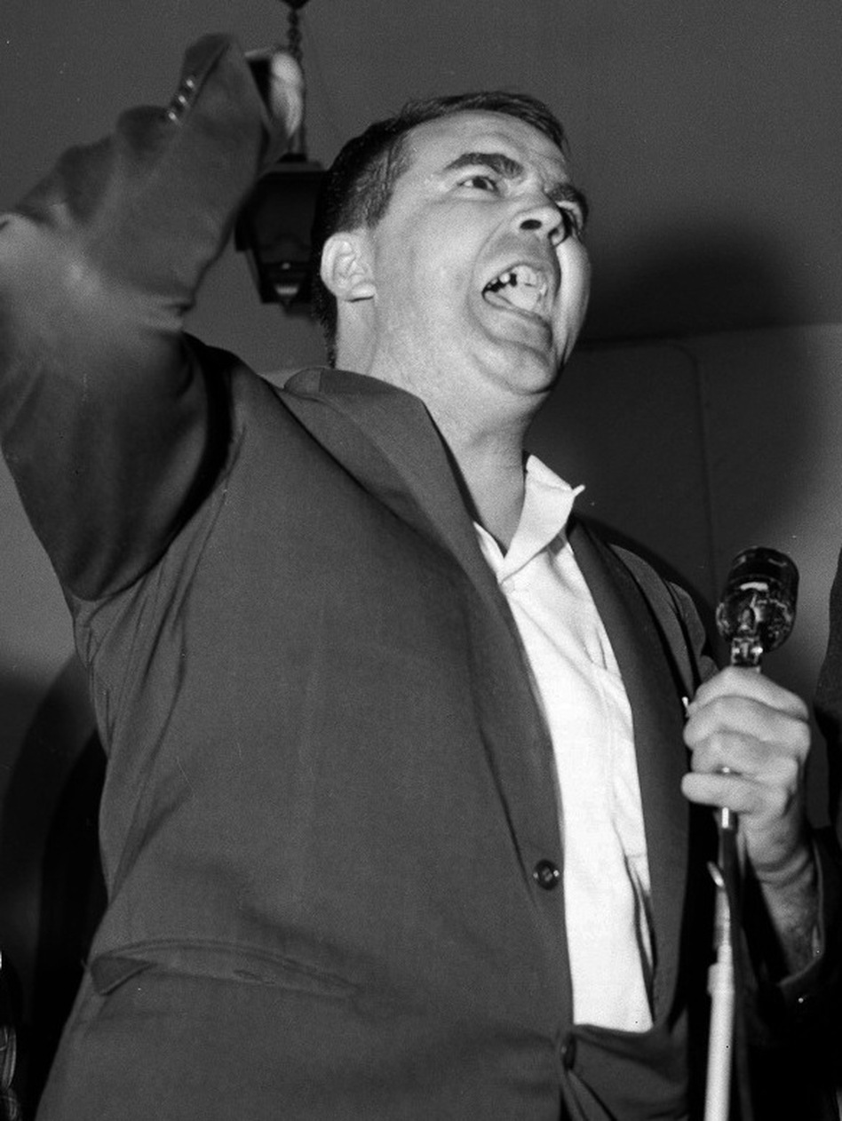 White Citizens' Council leader Asa Earl Carter denounces school integration in Clinton, Tenn., on Aug. 31, 1956. (AP)