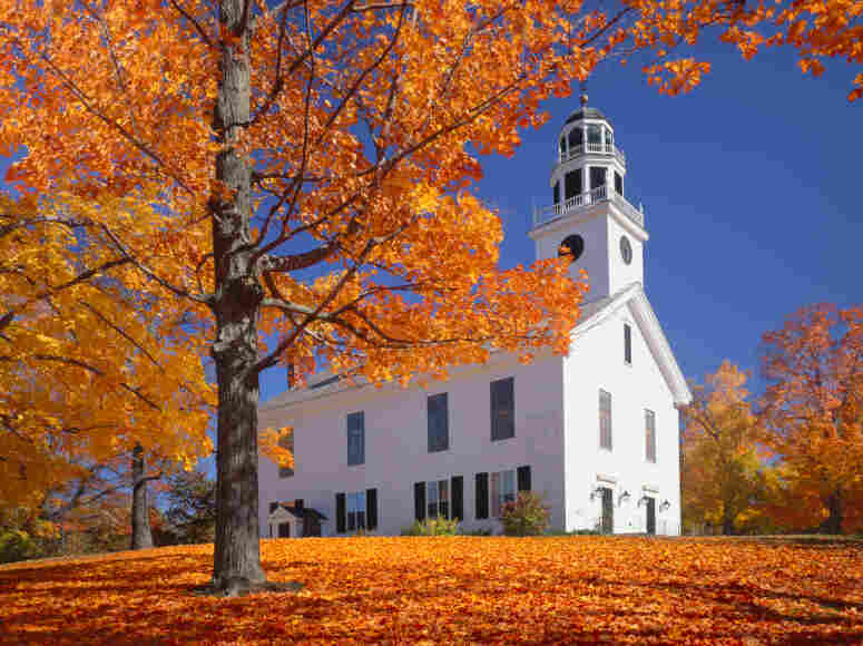Country church in fall.
