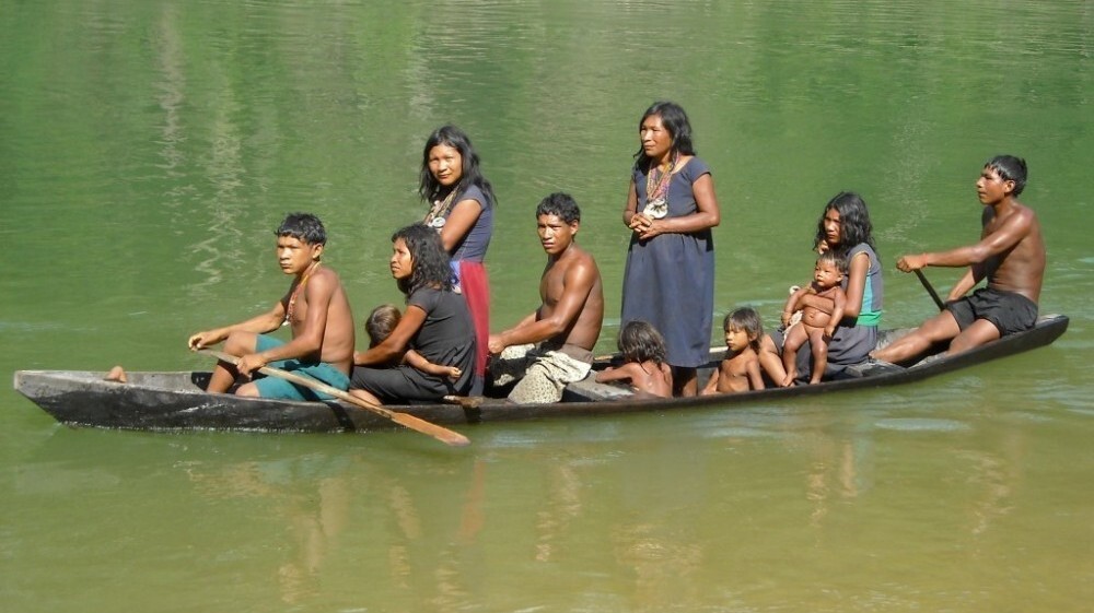 The Pirahã people live along the Maici River in Brazil's Amazon region.