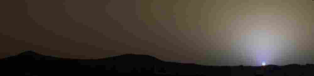 A sunset on Mars captured by the Mars Pathfinder mission.