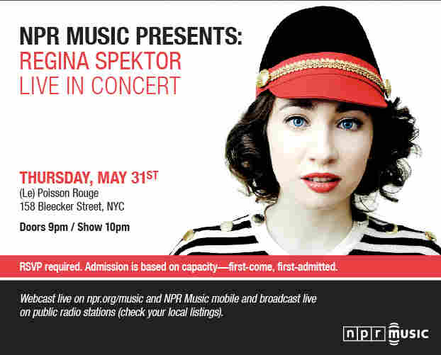 invitation to see Regina Spektor in concert