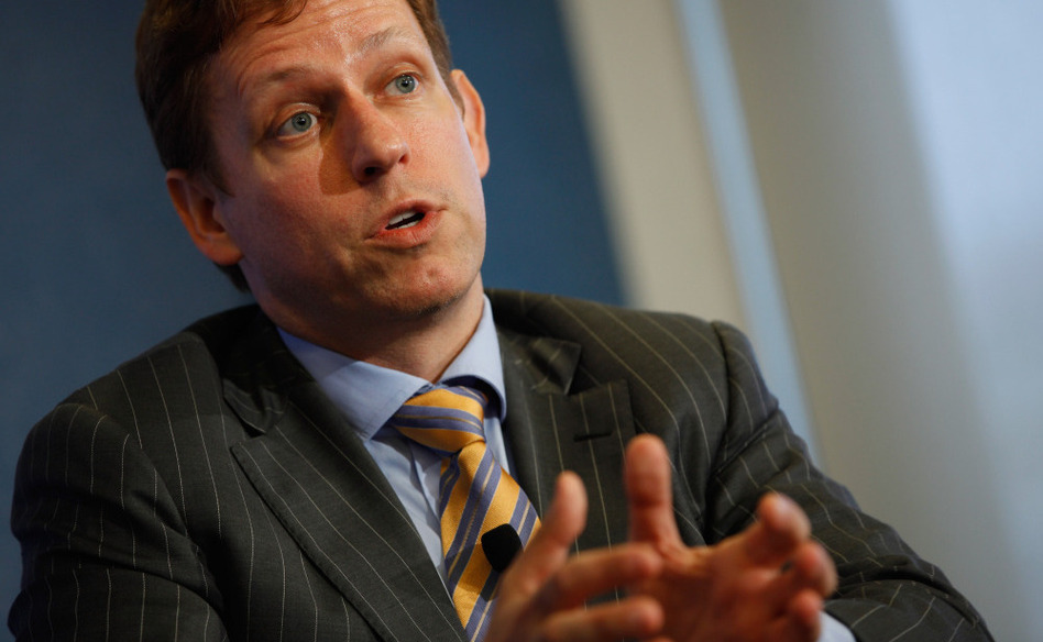 PayPal co-founder Peter Thiel, who has donated more than $2.5 million to a superPAC backing GOP presidential candidate Ron Paul, speaks at the National Press Club in Washington, D.C., in October. (Chip Somodevilla/Getty Images)