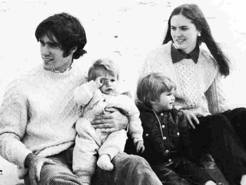 Mitt Romney with his wife, Ann, and two sons at a business school clambake in 1973.