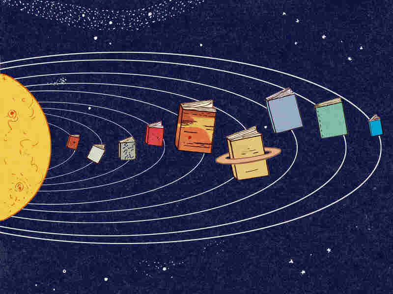 Illustration: Solar system of books