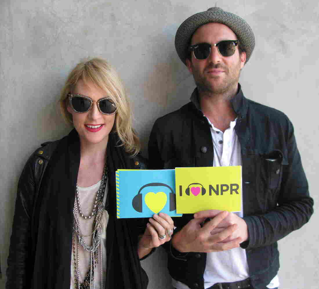 Emily Haines (l) and James Shaw (r) of Metric at NPR West.