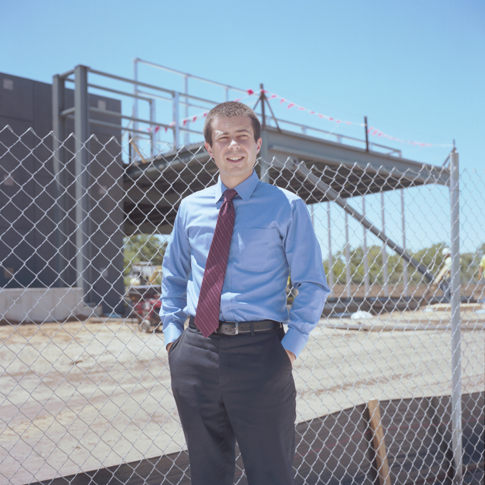Pete Buttigieg, 30, is the first mayor of South Bend, Ind., born after car manufacturer Studebaker left town. (Peter Hoffman for NPR)